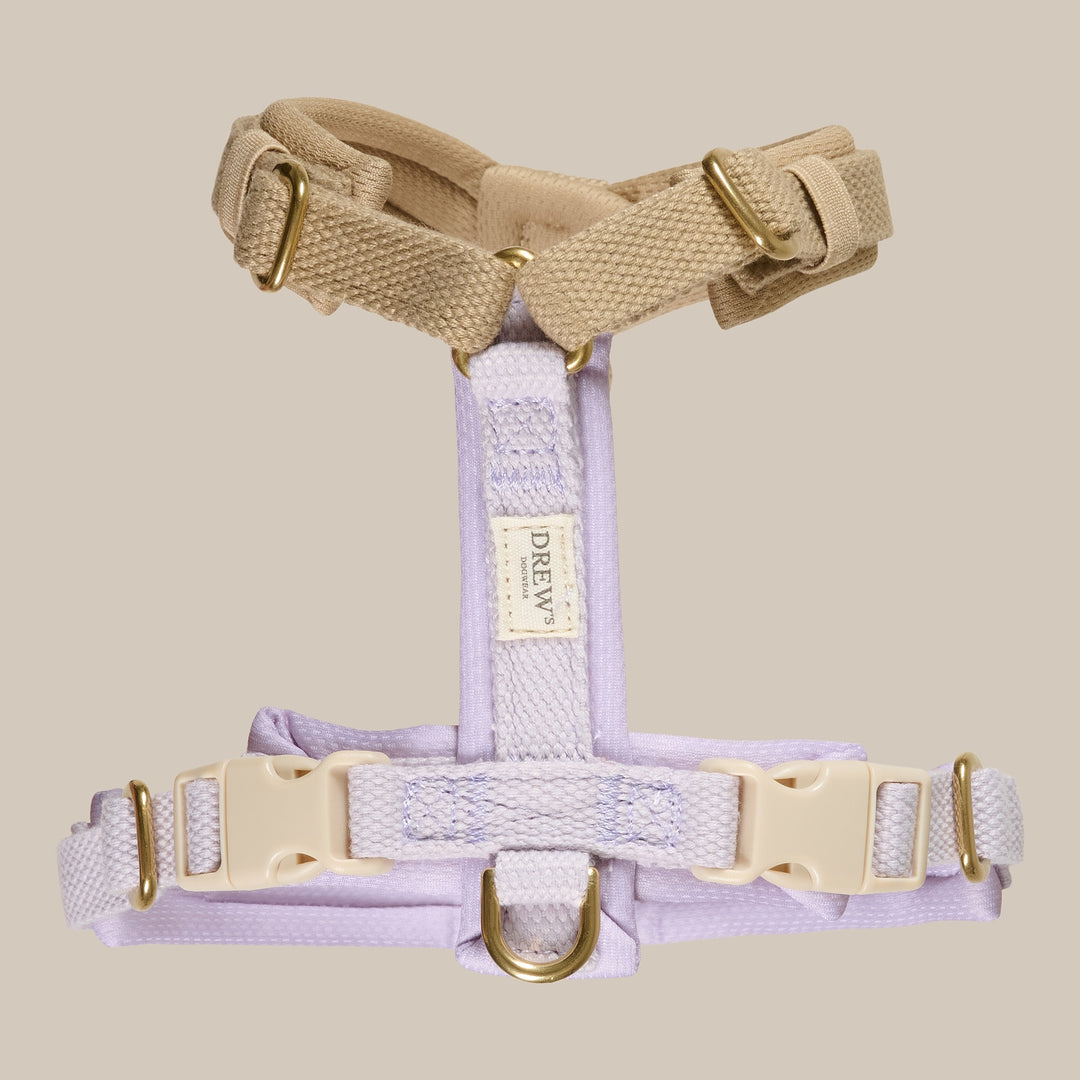 Lavender PRO / Adjustable dog harness (purple/beige)