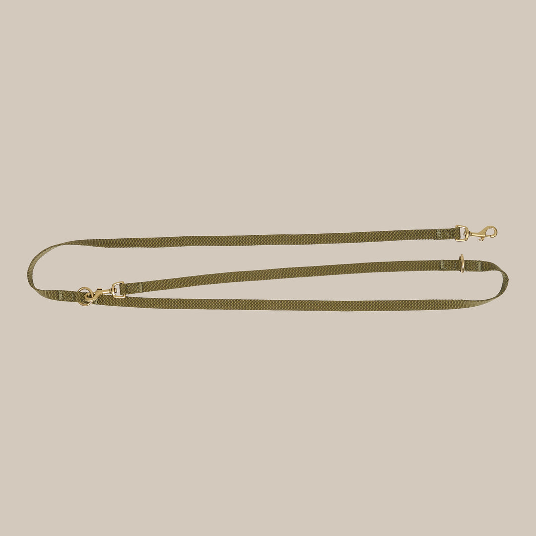 Olive / Adjustable cotton dog leash (Green)