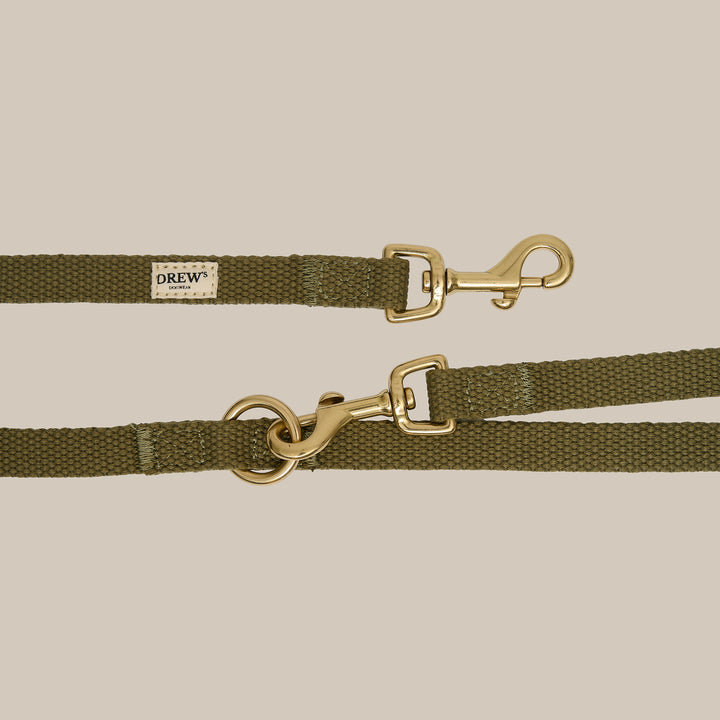 Olive / Adjustable cotton dog leash (Green)