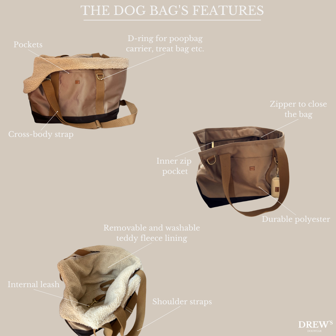 Aspen // Sporty dog bag with soft teddy fleece