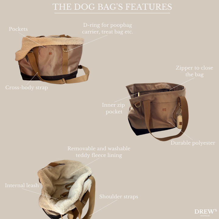 Aspen // Sporty dog bag with soft teddy fleece