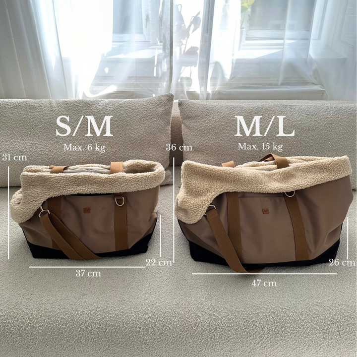 Aspen // Sporty dog bag with soft teddy fleece