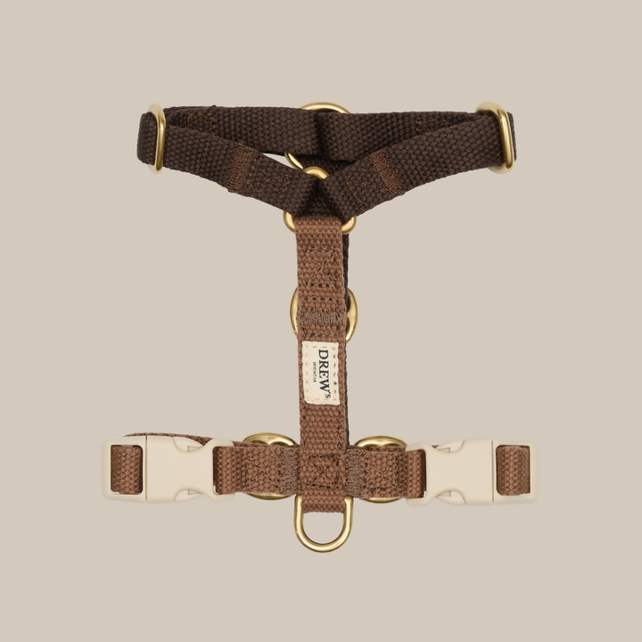 Chocolate / Soft & adjustable dog harness