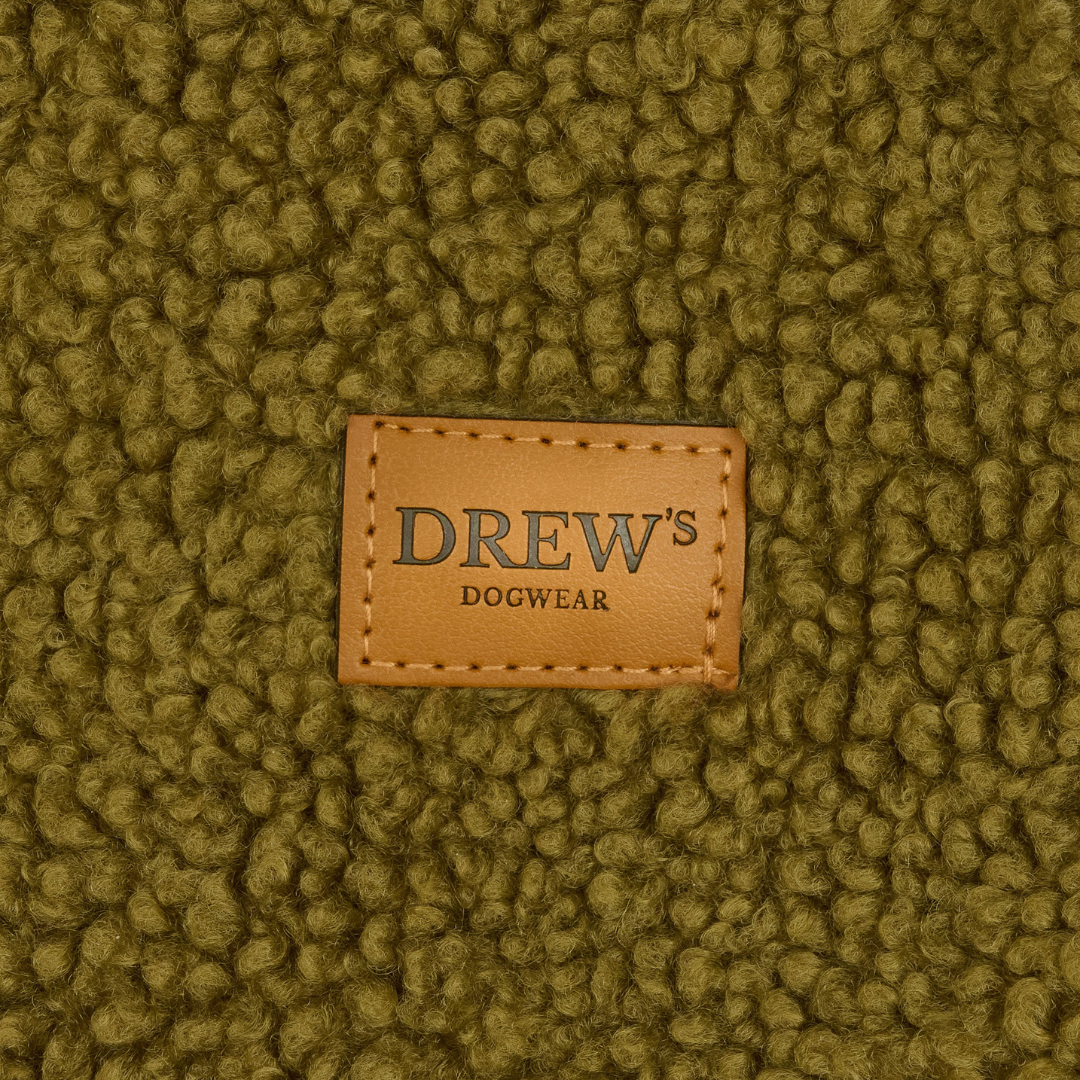 MILO // Hundesweater i blødt teddy materiale (olive)