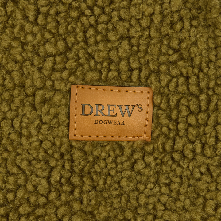 MILO // Hundesweater i blødt teddy materiale (olive)