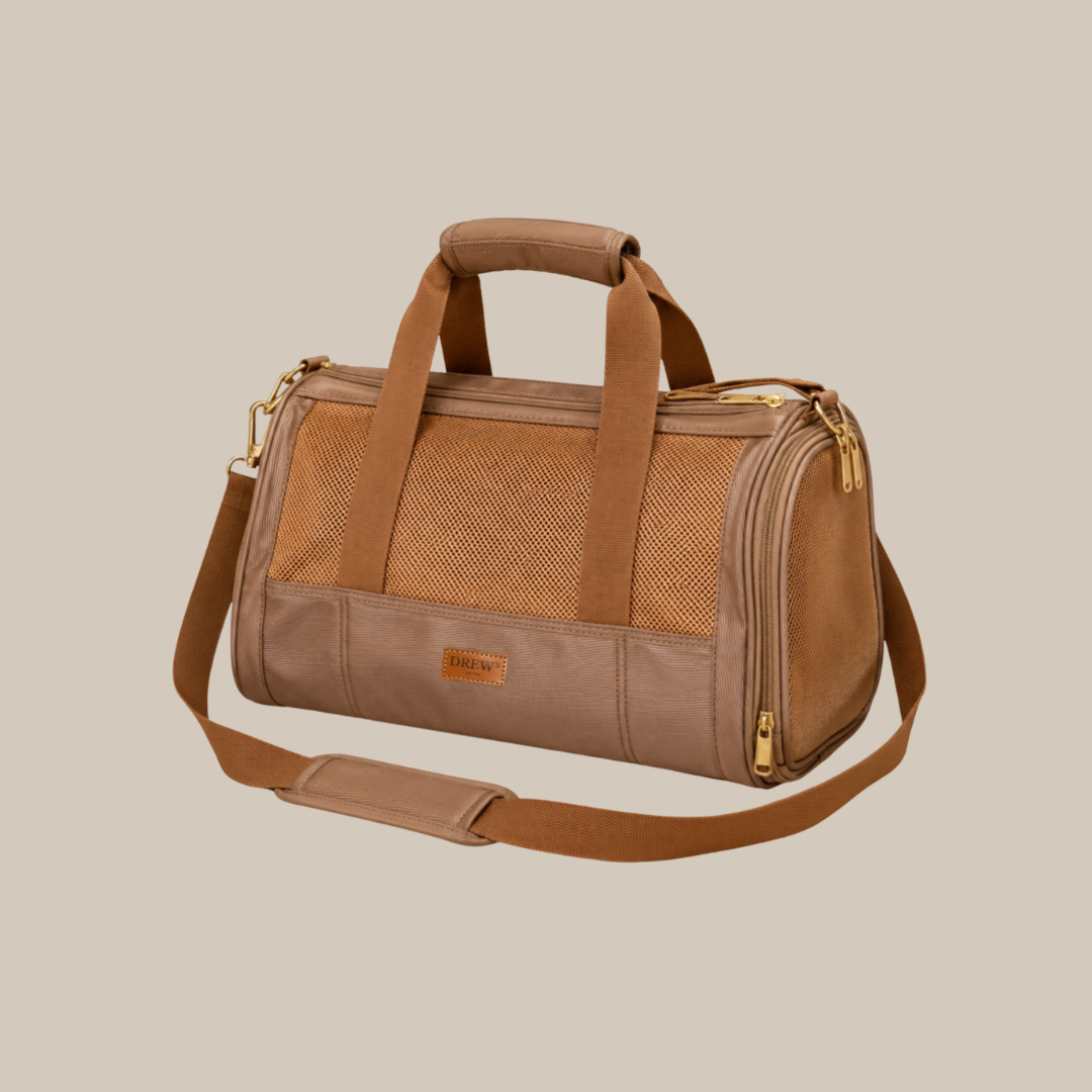 Beige flytaske til små hunde