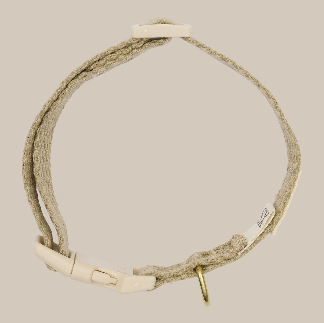 Beige mini hvalpehalsbånd
