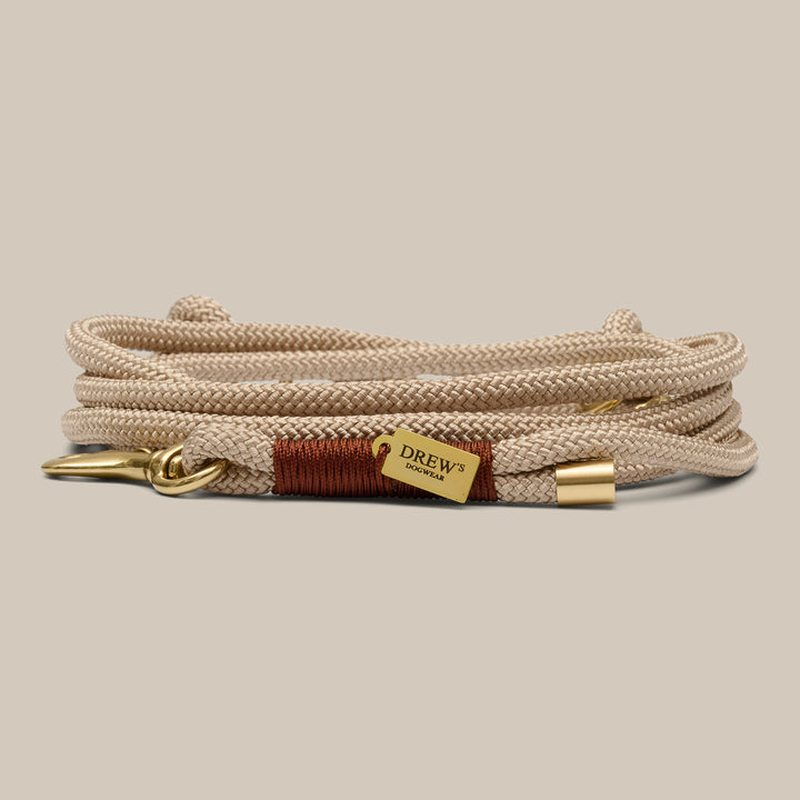 Reb snor til hvalp i beige med flotte guld detaljer