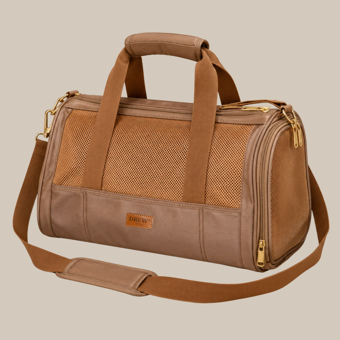 Beige flytaske til små hunde