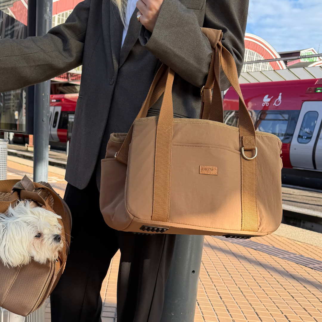 Weekendstaske til hunde i beige
