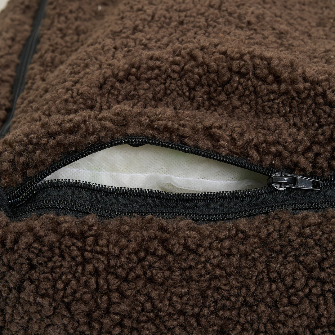 Brun hundeseng med aftageligt og vaskbart betræk