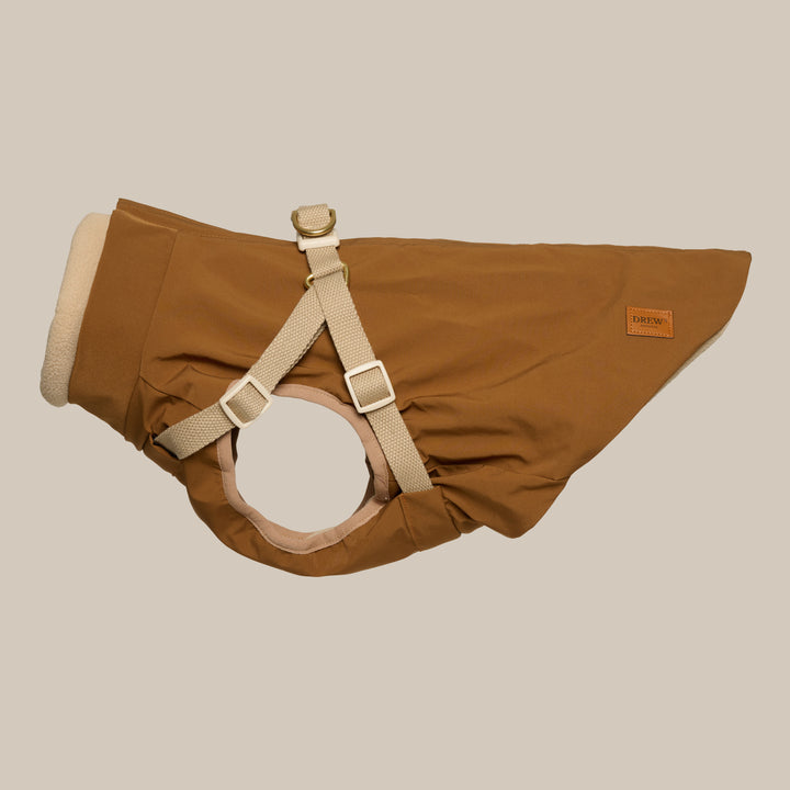 Brun vandafvisende hundejakke