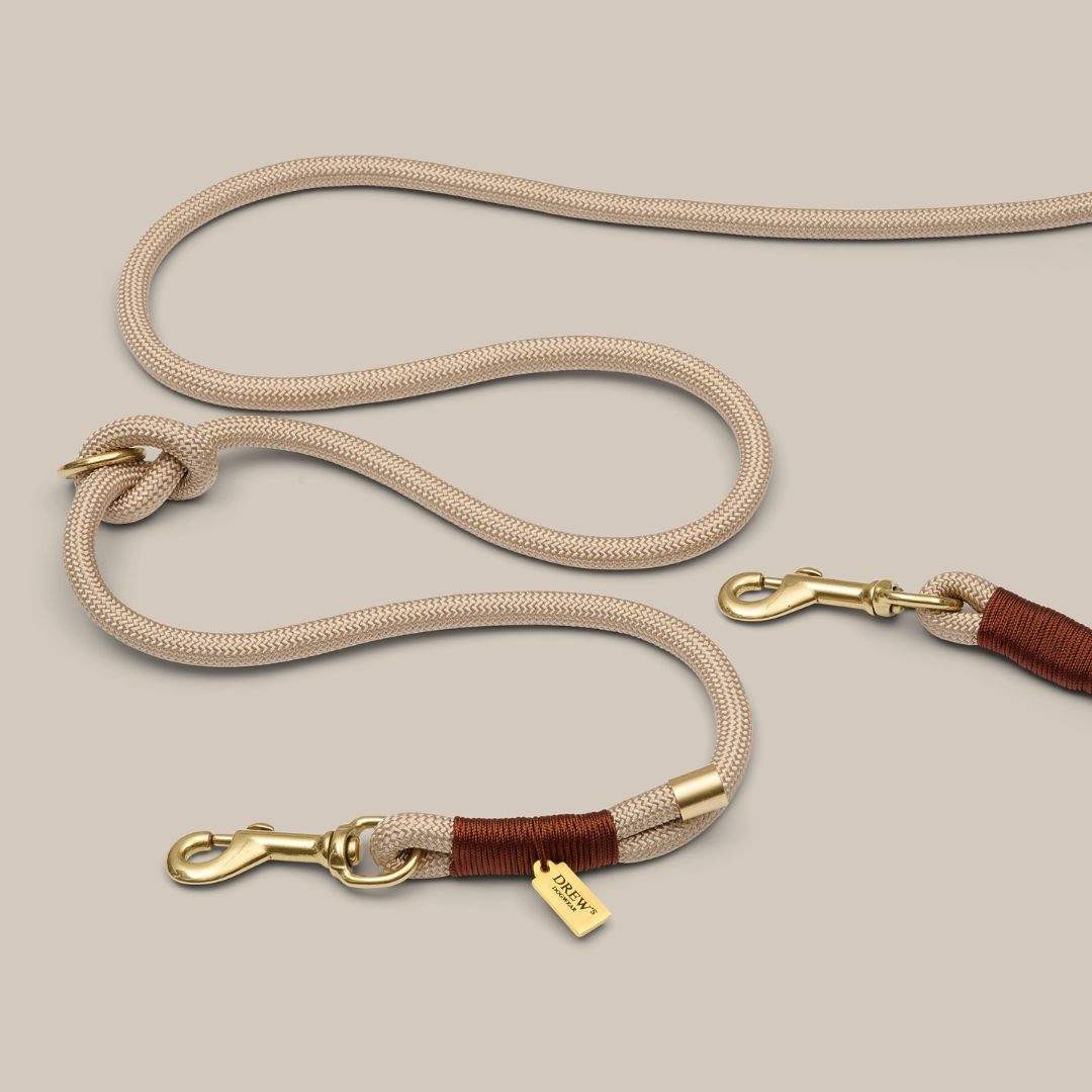 Beige håndfri hundesnor