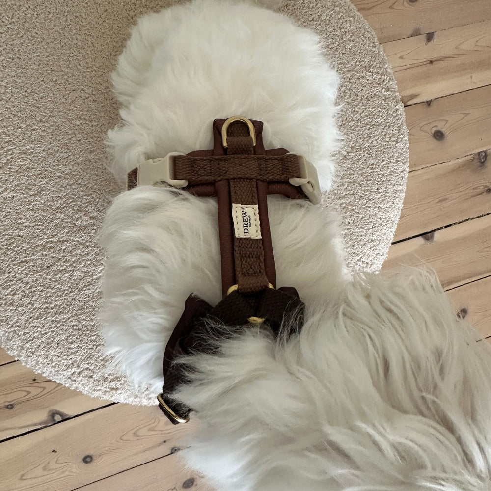 Hundesele i brun med bløde puder
