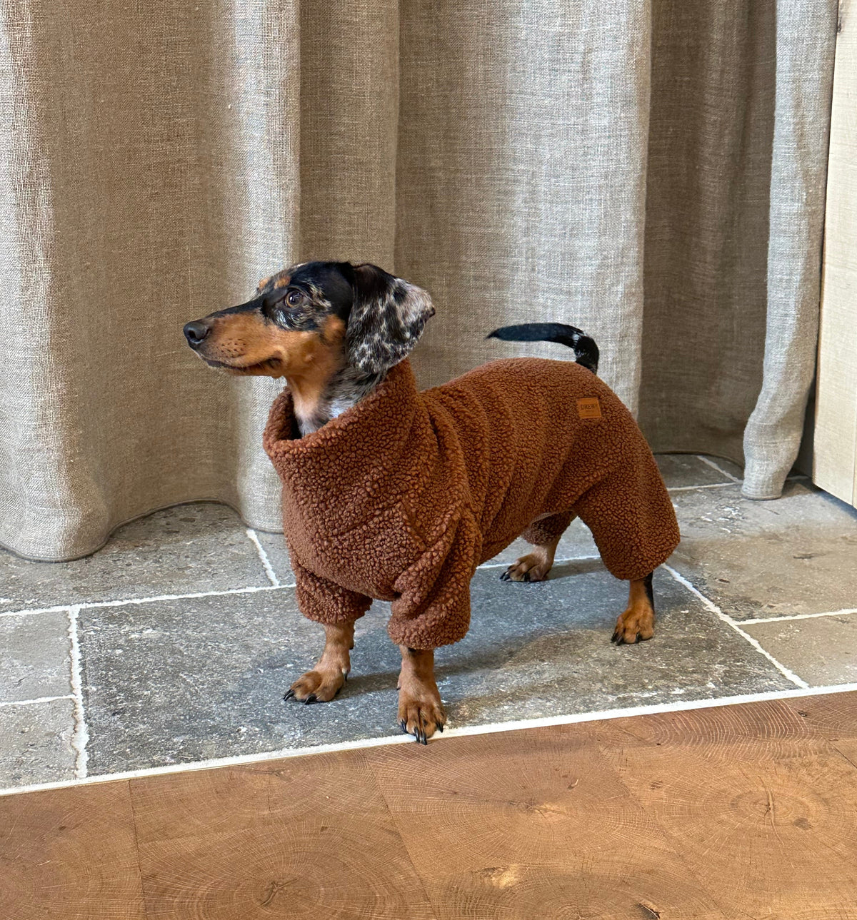 Brun hundesweater i teddy