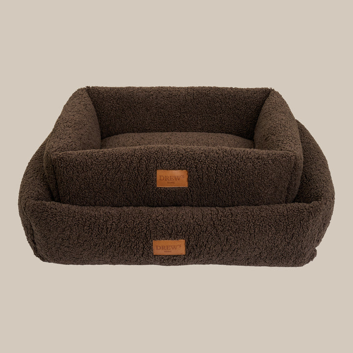 Nuna hundekurv - Teddyblød & vaskbar hundeseng af memoryfoam (brun)