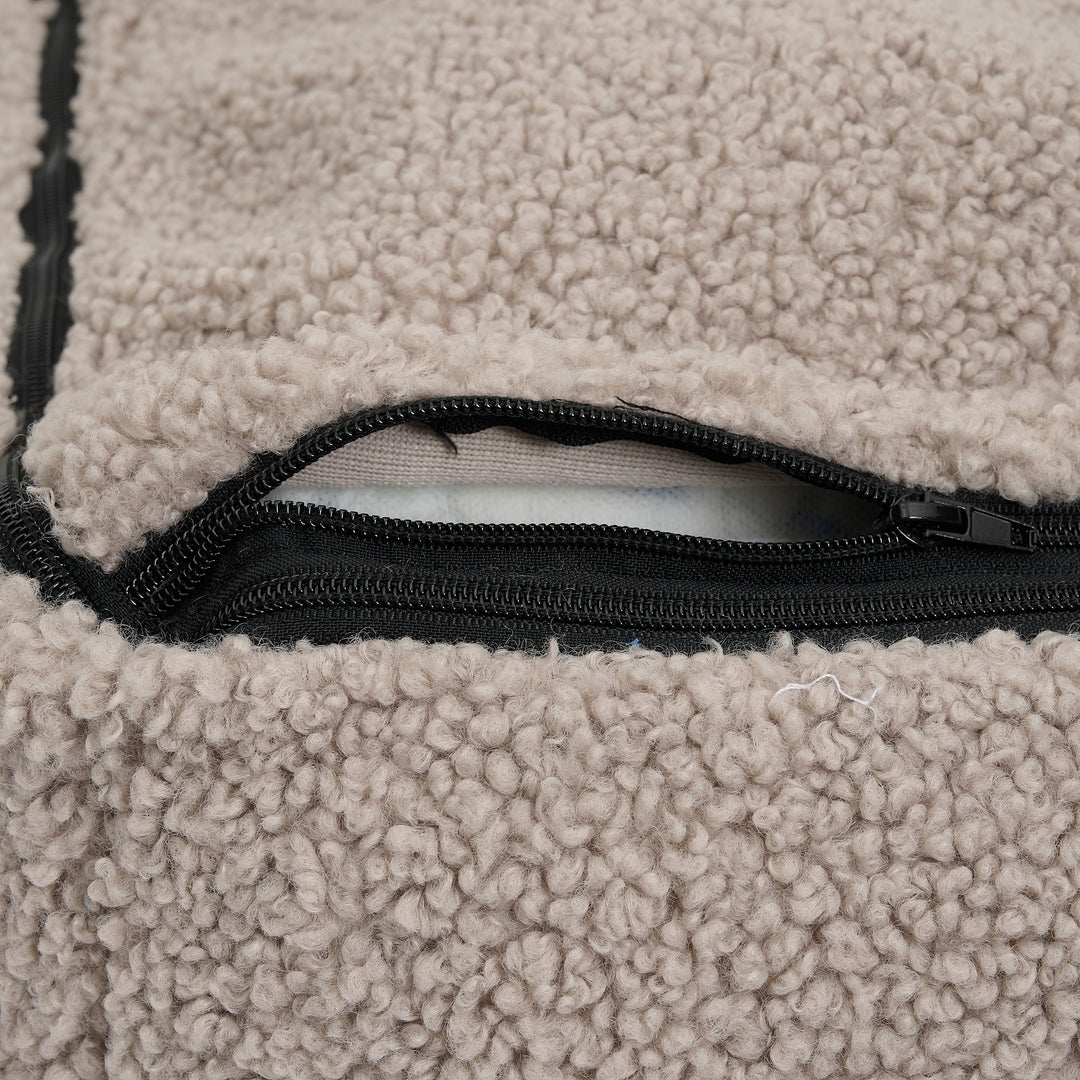 Nuna hundekurv - Teddyblød & vaskbar hundeseng af memoryfoam (taupe)