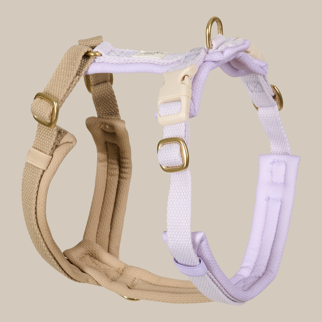 Lavender PRO / Verstellbares Hundegeschirr (lila/beige)