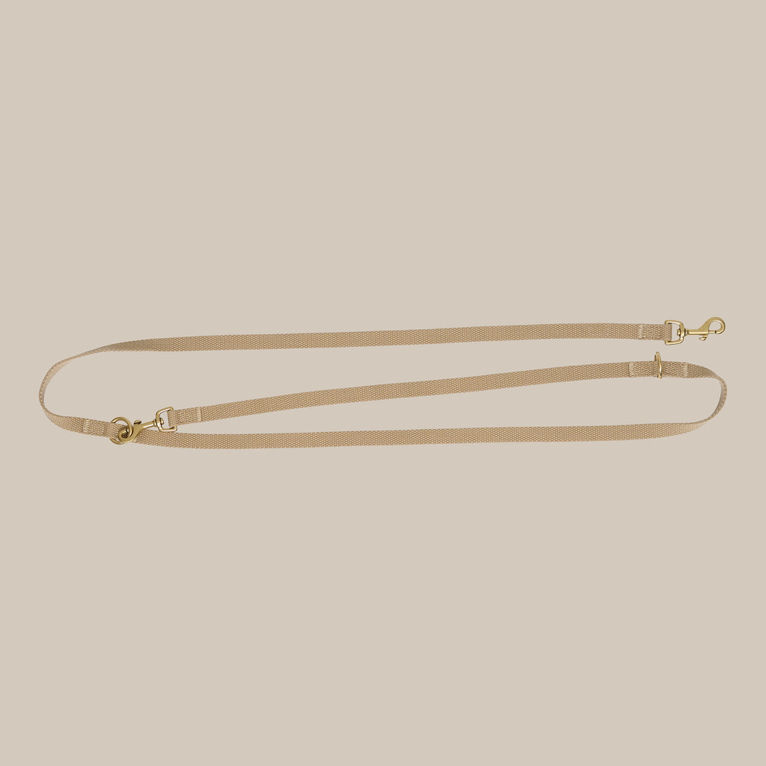 Beige / Verstellbare Hundeleine aus Baumwolle (Beige)