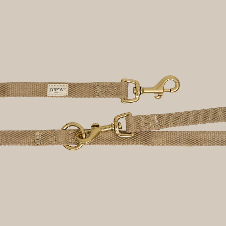 Beige / Verstellbare Hundeleine aus Baumwolle (Beige)