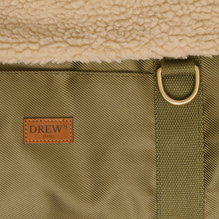 LIMITED EDITION - Olive // ​​Sportliche Hundetasche mit weichem Teddyfleece-Innenfutter