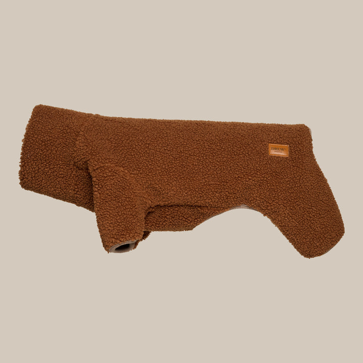 MILO // Dog sweater in soft teddy material (brown)