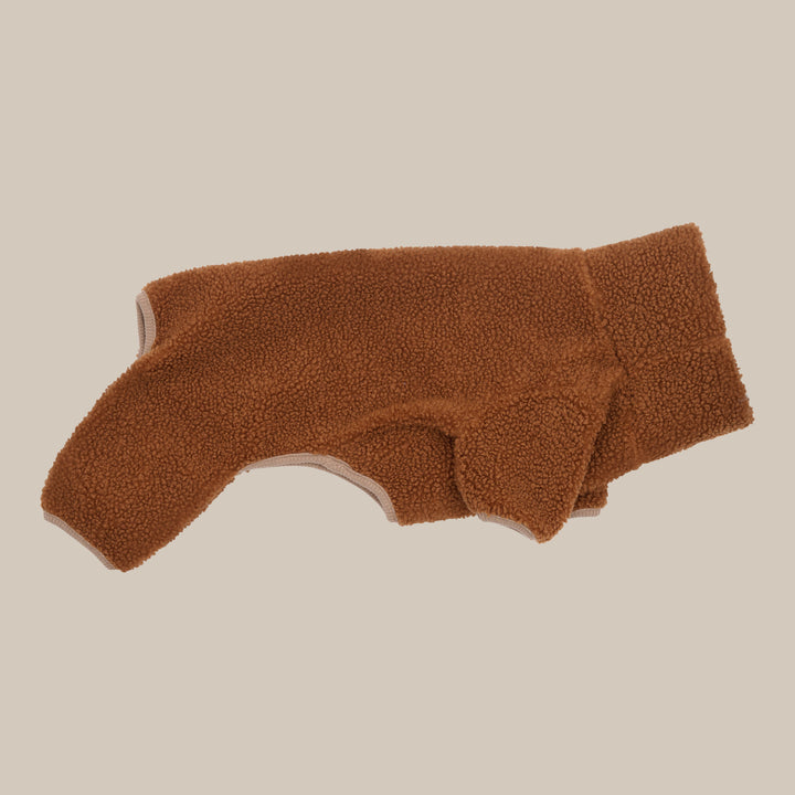 MILO // Dog sweater in soft teddy material (brown)