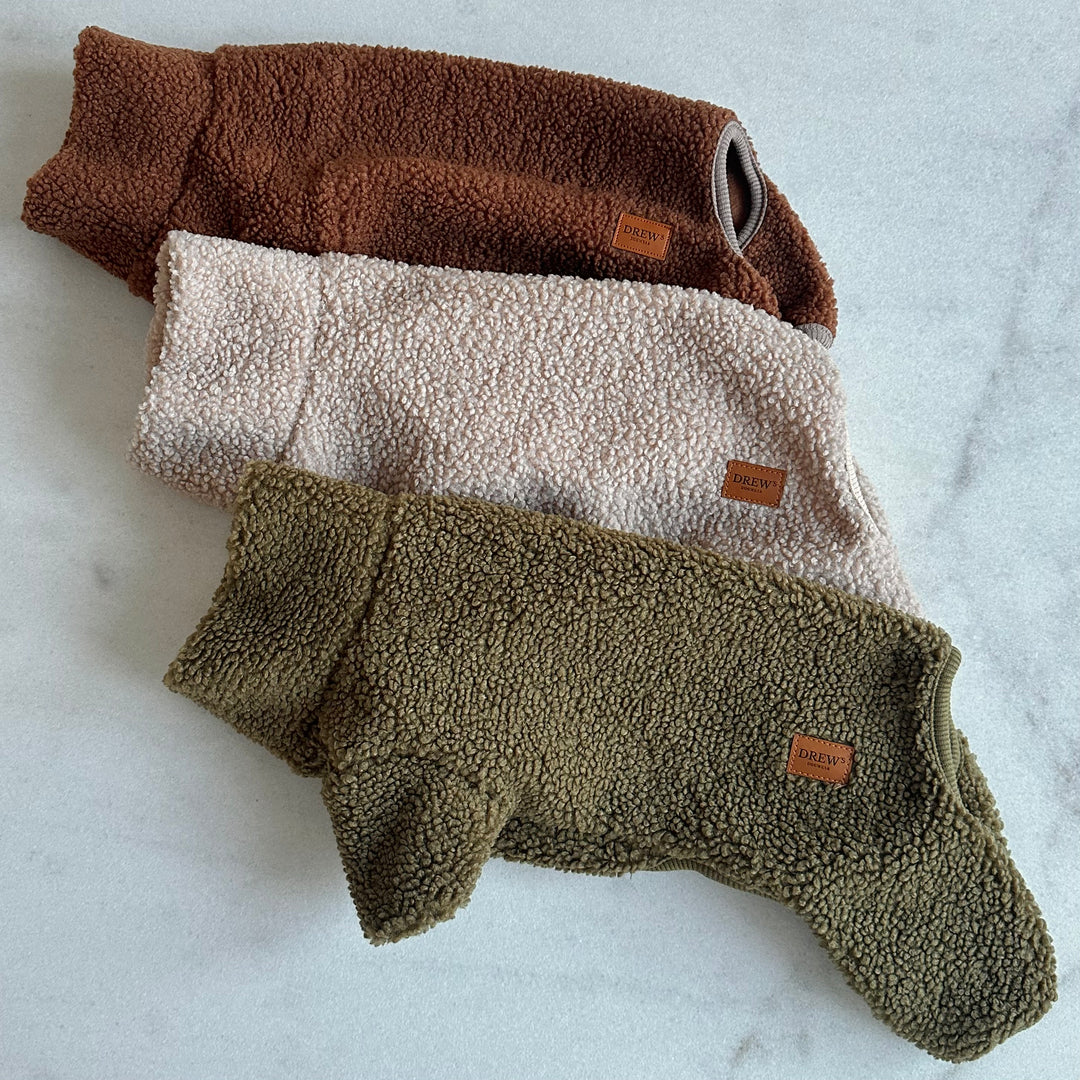 MILO // Hundesweater i blødt teddy materiale (beige)
