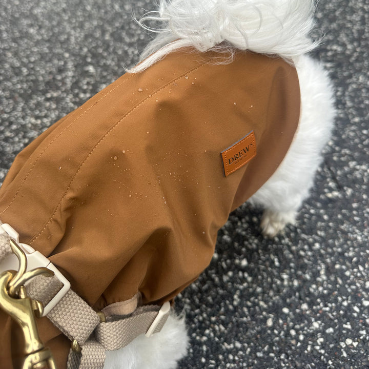 Zermatt // Step-In Hundejacke aus wasserabweisendem Material (braun)