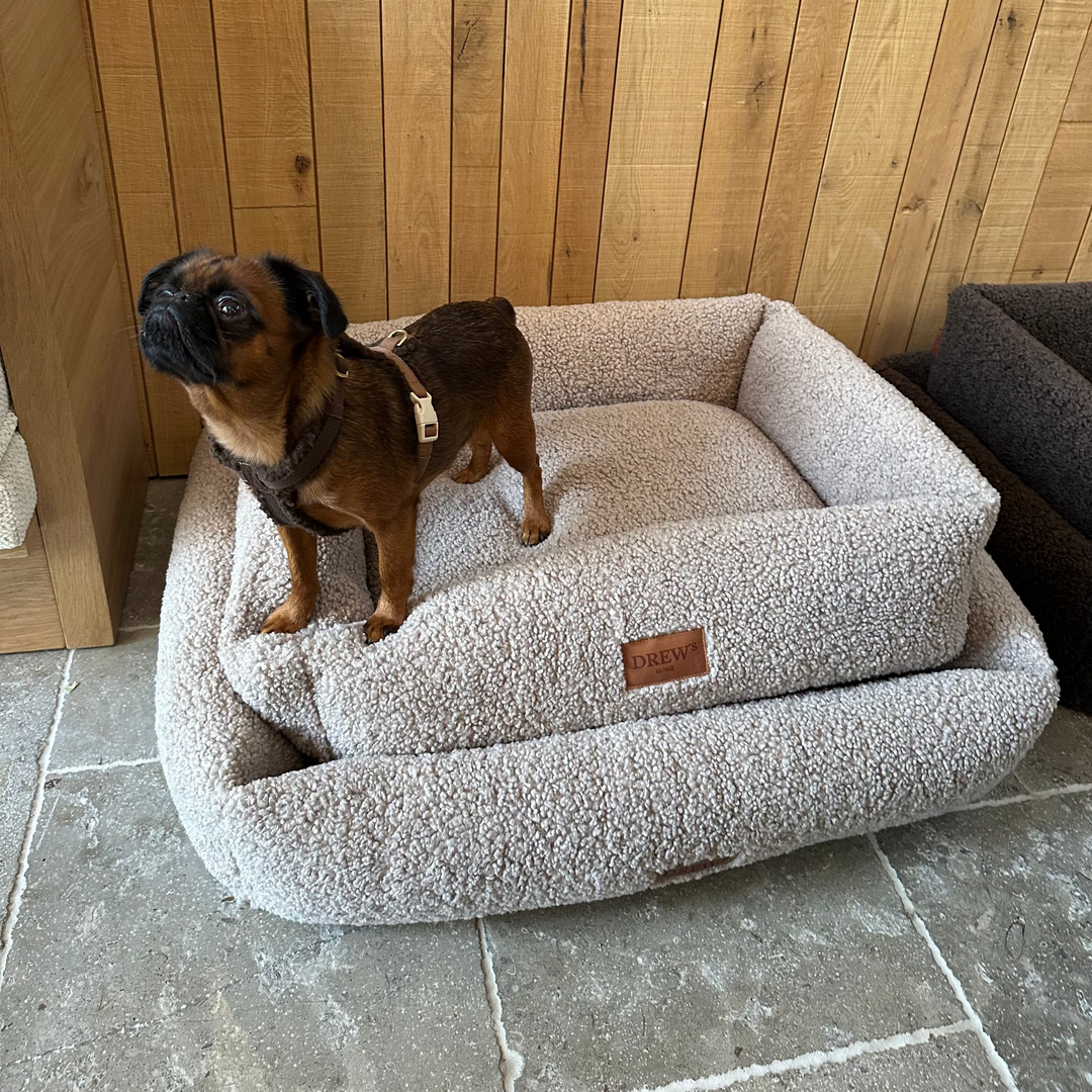 NUNA // Hundekorb - Teddyweiches &amp; waschbares Hundebett aus Memory Foam (Taupe)