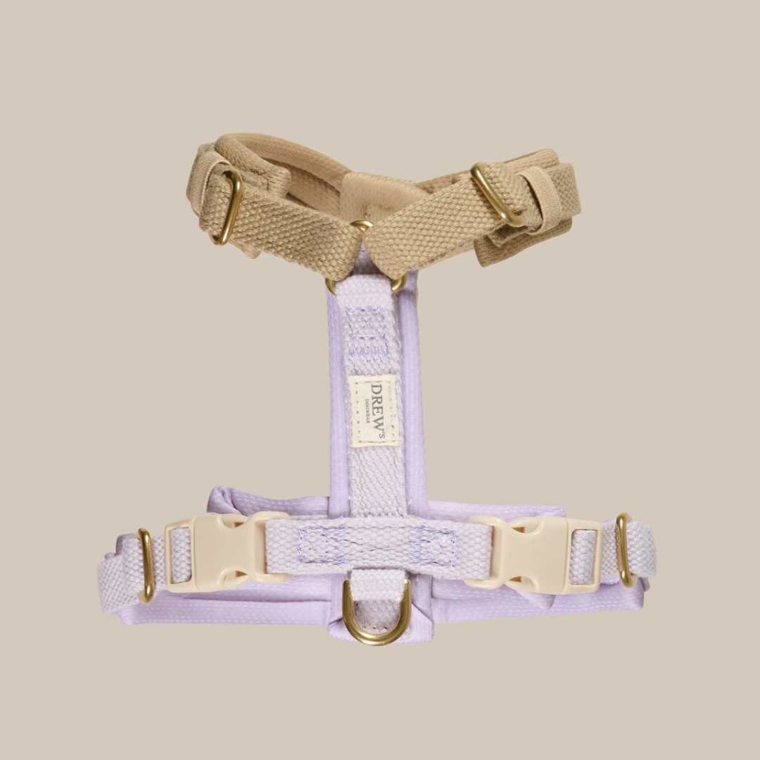 Lavender Y-sele med puder til hund