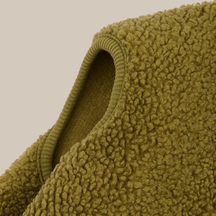 MILO // Dog sweater in soft teddy material (olive)