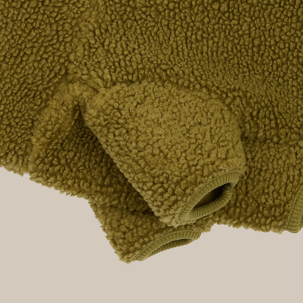 MILO // Dog sweater in soft teddy material (olive)