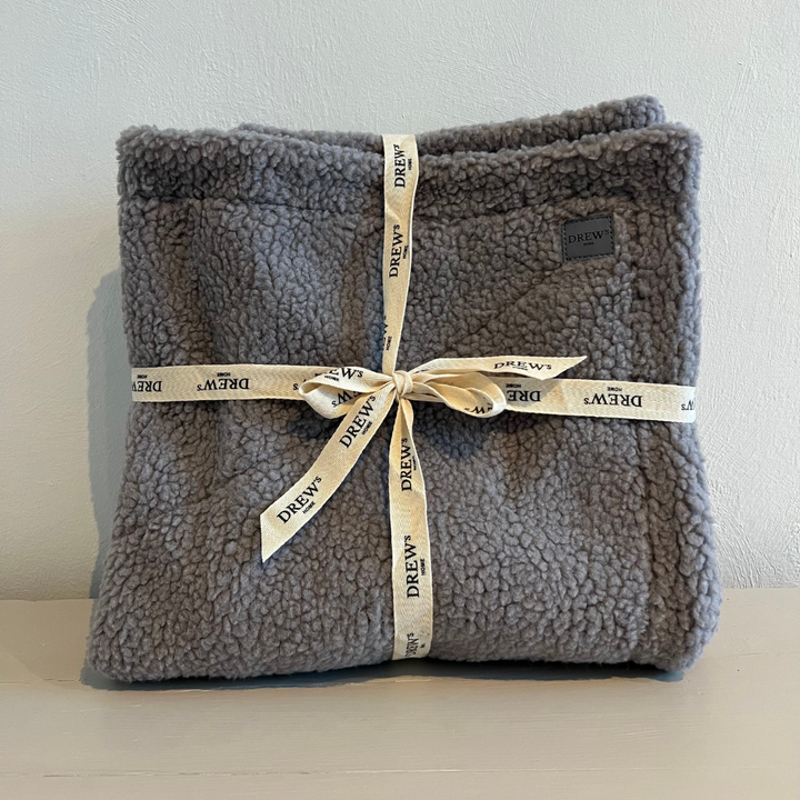 hundetæppe i grå, teddy fleece