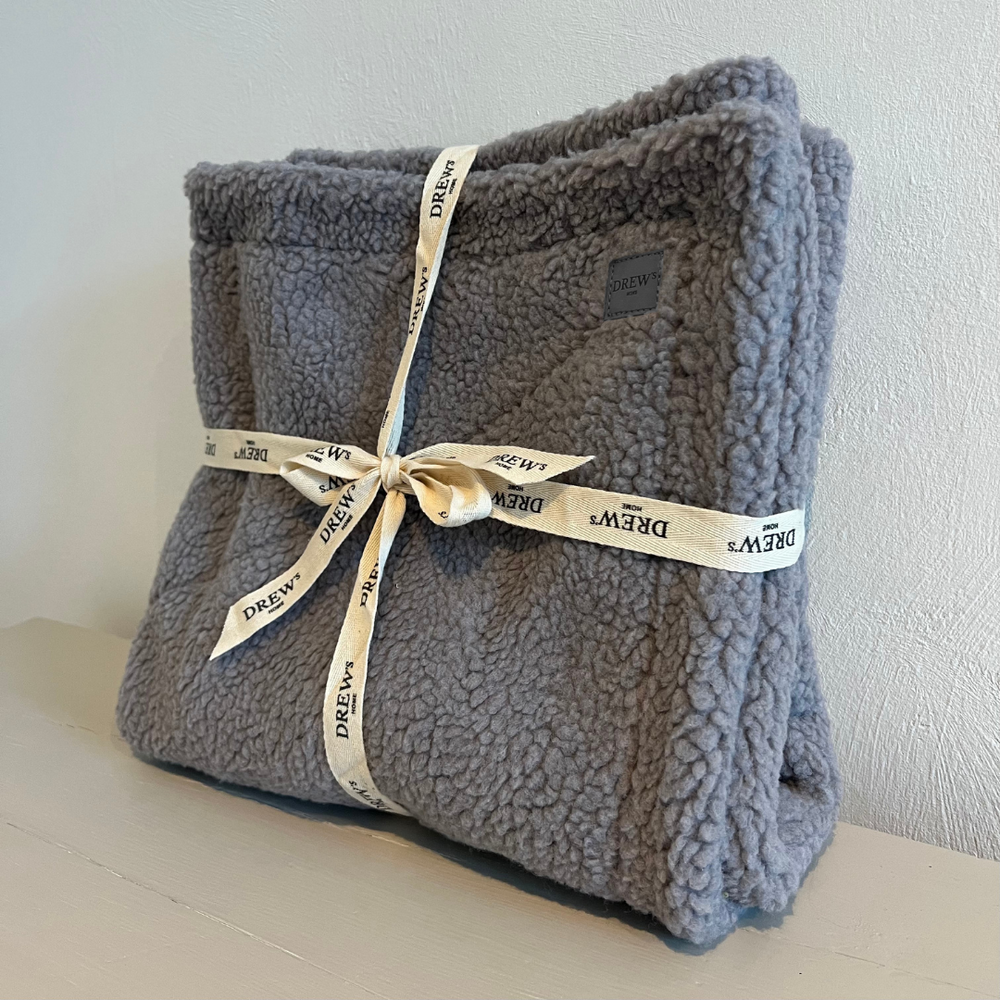 Teddy fleece hundetæppe grå