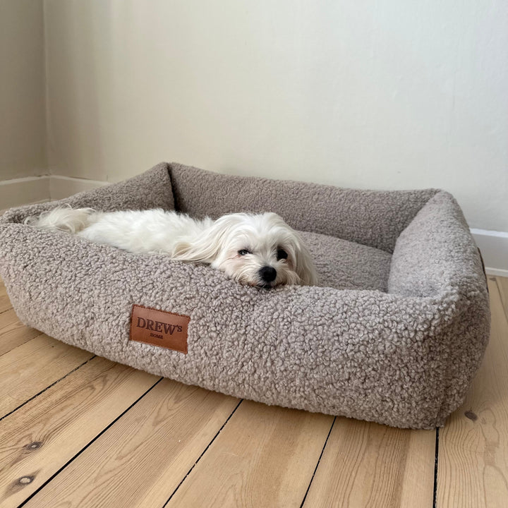 Nuna hundekurv - Teddyblød & vaskbar hundeseng af memoryfoam (taupe)