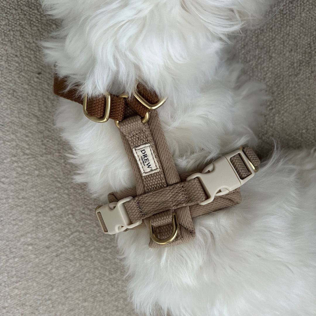 Justerbar hundesele i beige