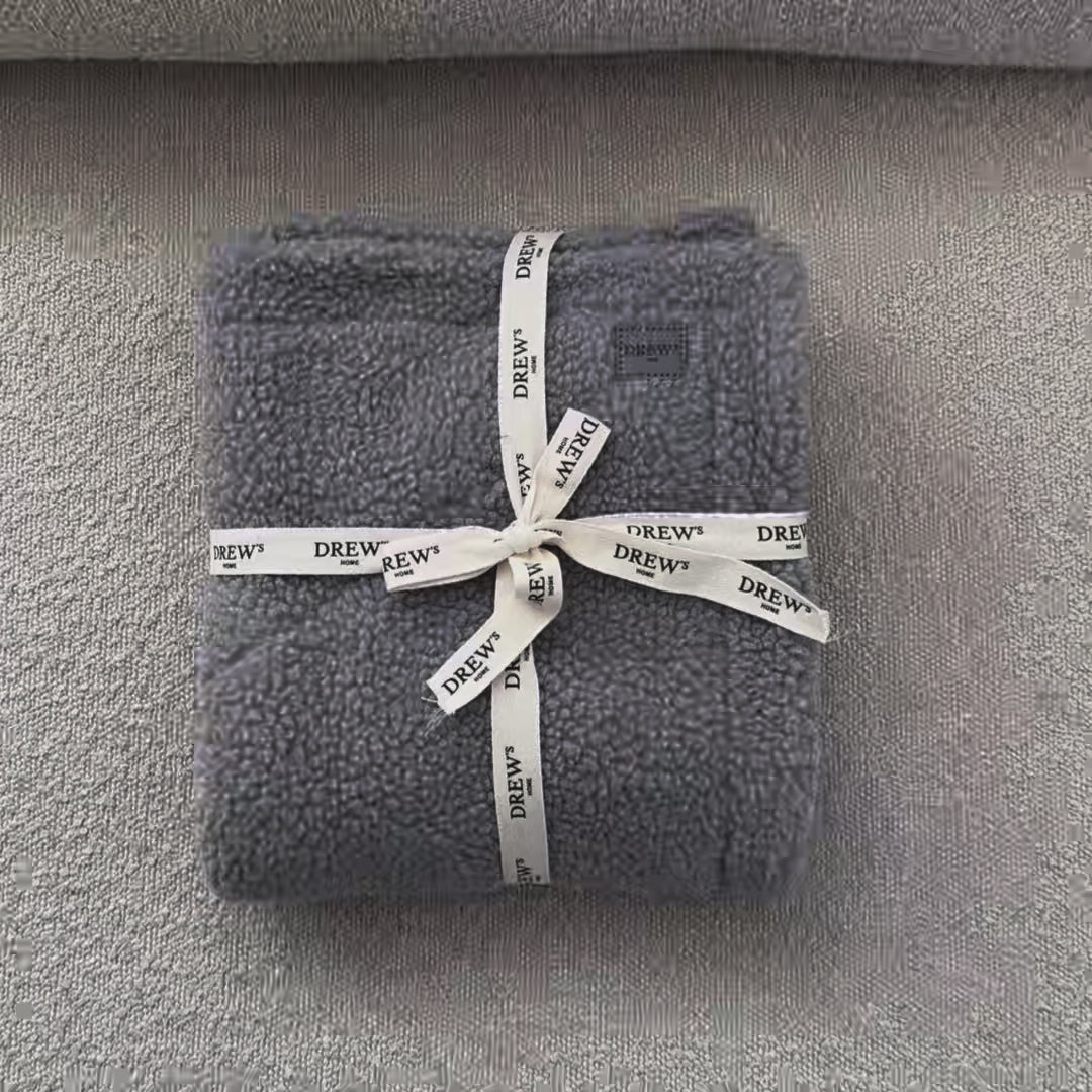 Weiche Hundedecke aus Teddyfleece - (grau)