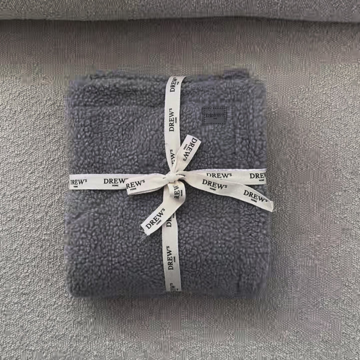 Weiche Hundedecke aus Teddyfleece - (grau)
